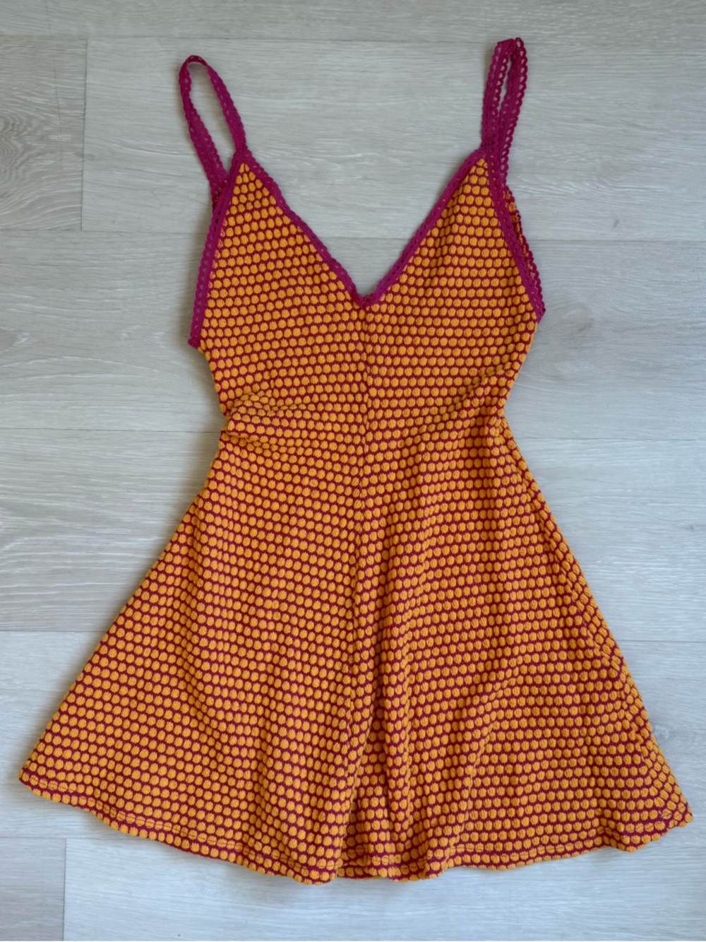 ZARA knit mini dress pink and orange sz Small